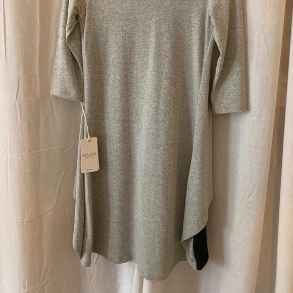 Haani New York Petite Two-Tone Knit Dress NWT | Black & Gray Layered Look PS - Picture 2 of 8